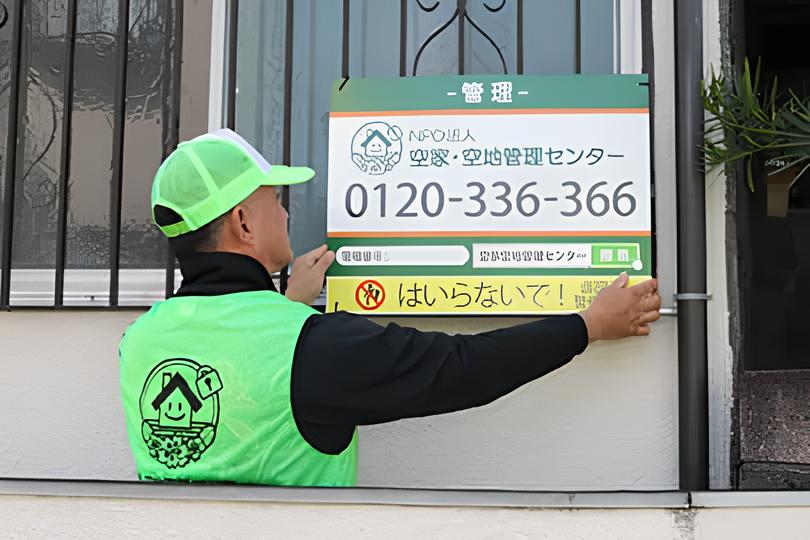 空家の定期巡回をしている様子