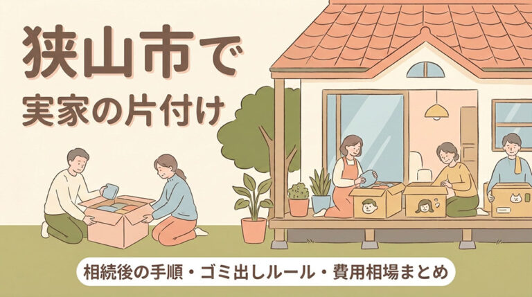 狭山市で実家の片付け|相続後の手順・ゴミ出しルール・費用相場まとめ